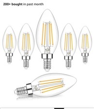E12 Candelabra LED Light Bulbs 60 Watt Equivalent, 550 Lumen, Warm White 2700...