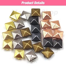 100PCS Metal Stud Rivets 6-12mm Pyramid Spike 4 Claw for Clothes Shoes Bags Leat