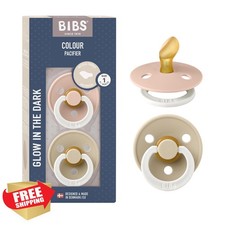 BIBS Pacifiers 0-6 Months  2-Pack Soothers  Anatomical Nipple  BPA-Free Na...