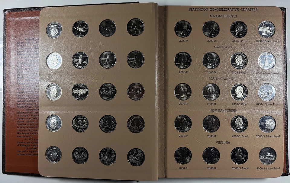 1999 - 2008, P D S & S Silver State Quarters, Uncirculated, in 2 Dansco Albums - Image 3 of 4