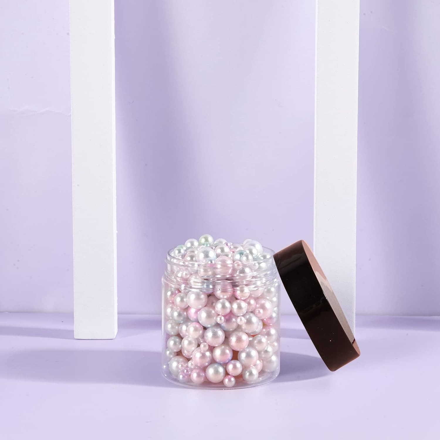 50 Packs 4Oz Container With Lids Clear Plastic Round Storage Jars 6.2cm Height