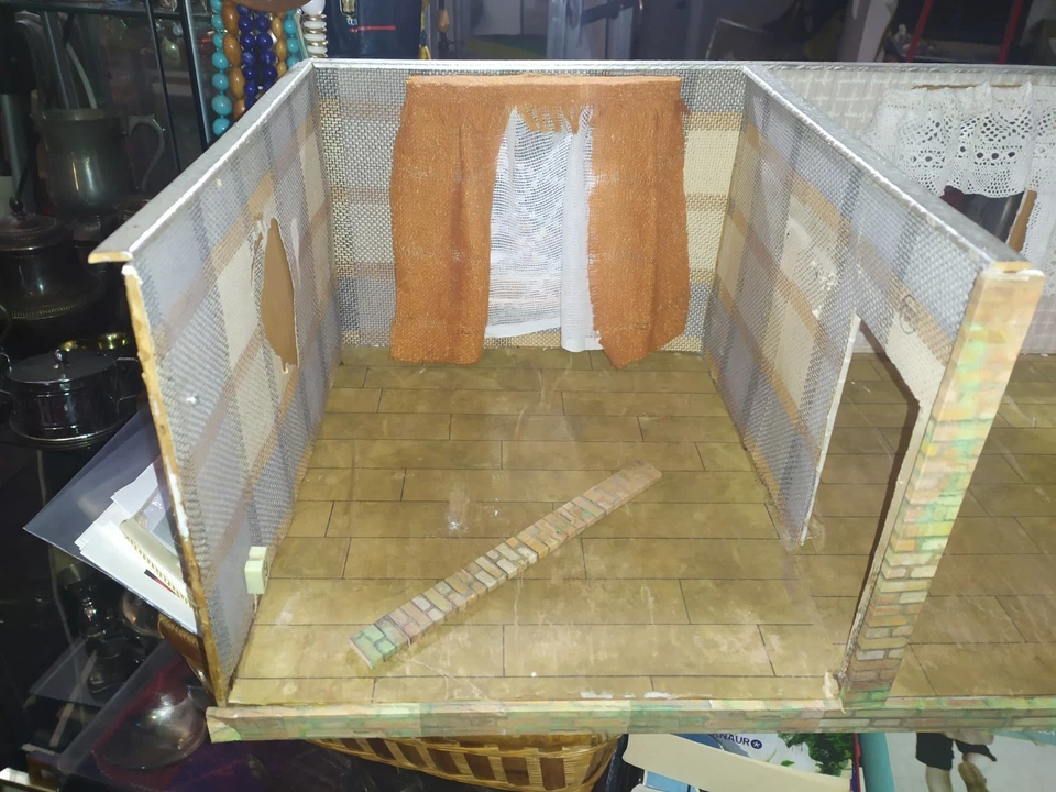 Altes 3 Zimmer Gehäuse-Kaufladen-Puppenhaus-Puppenstube Bastler - Bild 2 von 4