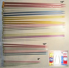 17 pairs Boye Vintage KNITTING NEEDLES LOT - 14" Sizes 13 to Sz 2 10" 8" 8Sh