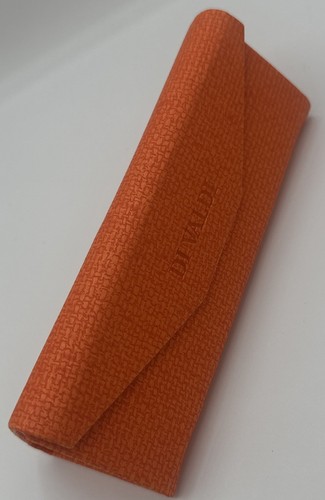 DI VALDI Orange Triangular Hardshell Eyeglass Case w/Black Felt Inside Lining - Picture 3 of 6