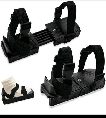 Voccos Adjustable Double Runner Youth Ice Skates Black, Buckle Ankle Strap