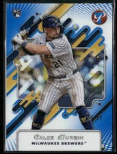 2025 Topps Pristine Caleb Durbin #119 RC Blue Refractor /75 Brewers