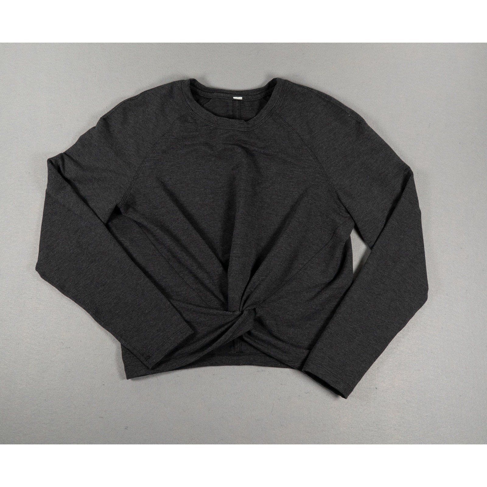 Lululemon Womens Tuck & Gather Pullover Twist Front Long Sleeve Charcoal Grey image 2