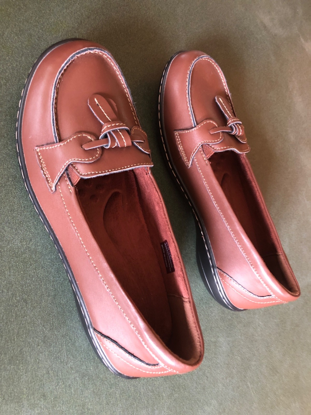 SAOLA Mocassini donna in pelle morbidi comodi 1" gomma.Suola taglia 9 $44