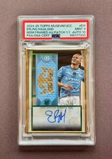 2024-25 Topps Museum Framed Patch PW Erling Haaland 1/1 Goat PSA 9 Auto 10 NW08
