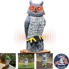 Elegant Solar Garden Owl Statue with Rotating Head Silent Mode for All Seasons