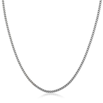 Black/Gold/Stainless Steel Thin Franco Chain Necklace - 2.5 MM, 18-30 Inch