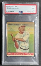 1933 GOUDY #47 HEINIE MANUSH WASHINGTON SENATORS PSA VG 3 Baseball Card MLB