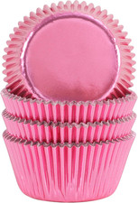 Standard Pink Foil Cupcake Liners Wrappers Baking Cups 100-Count