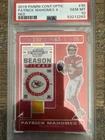 2019 Panini Contenders Optic Patrick Mahomes #35 PSA 10 Red Prizm /199 C/match