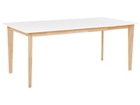Moderner Ausziehbarer Esstisch In Weiß / Heller Holzfarbton 140/180 X 90 Cm Sola