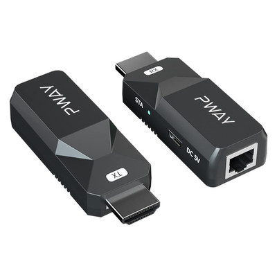 HDMI Extender 165Ft Audio Video 1080P over Cat5 Cat6 Ethernet Cable Transmit Los