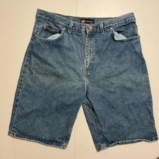 VTG USA Made Baggy 90s Faded Glory Long Jean Shorts Men 36 Relaxed Fit Med Wash