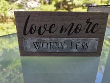 Decorative Signage 7x4 In Wood Wall Art Rustic Farmhouse , Home Sign with metal