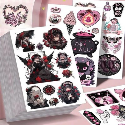 4Sheets Random Dark Gothic Style Realistic Waterproof Temporary Tattoos