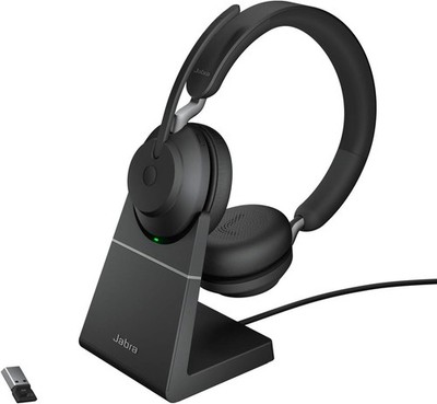 Jabra Evolve2 65 kabelloser Stereo Kopfhörer (UC, USB-A) mit Ladestation -...