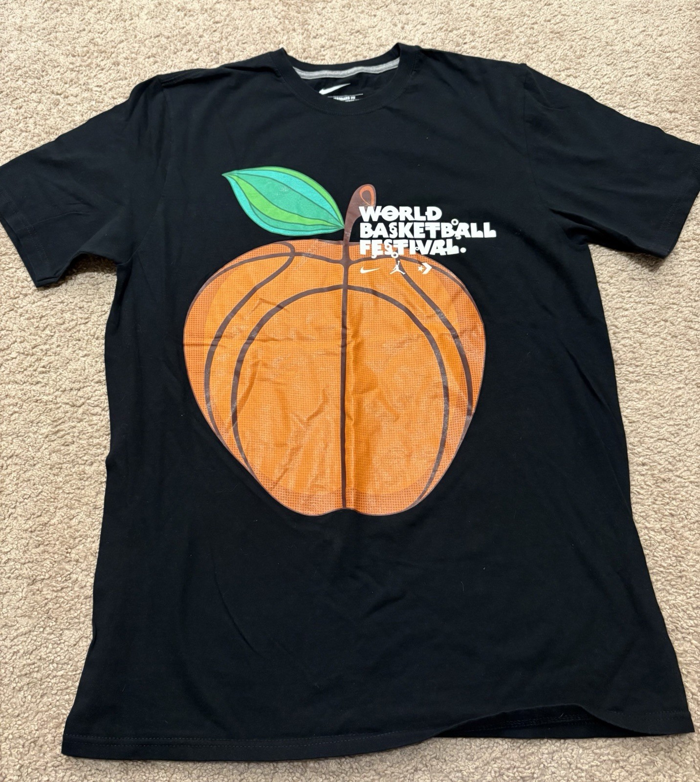 Vintage Nike Air Jordan World Basketball Festival Nyc Rare T-Shirt Size Large