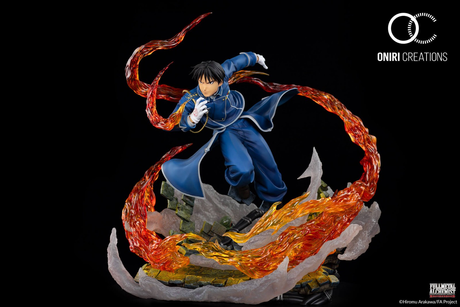 Résine Full Metal Alchemist de Roy Mustang par Oniri Créations : revivez le combat d'un héros