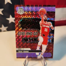 2024-25 Mosaic Trae Young Purple Fluorescent # 8 Give And Go /175 Atlanta Hawks 