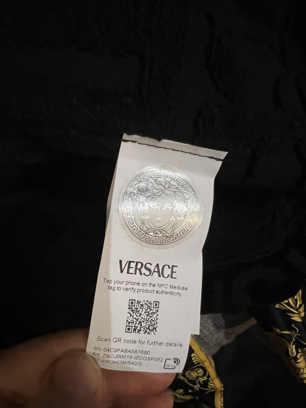 Versace I ♡ Baroque Unisex Short Hooded Bathrobe Black Gold Medusa Size L image 6
