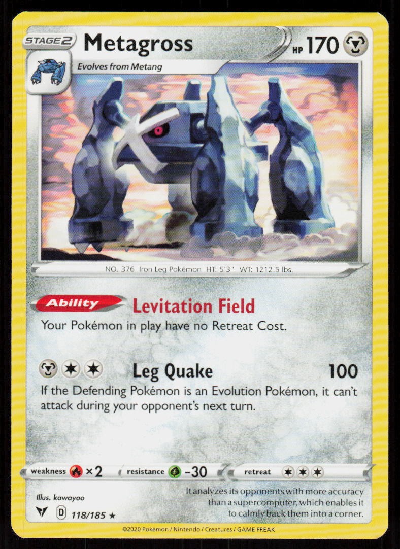 Metagross 118/185 Rare Vivid Voltage Pokemon Near Mint