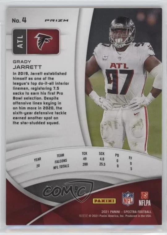 2021 Panini Spectra /149 Grady Jarrett #4 - Image 2 of 2