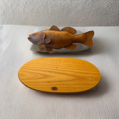 Vintage Handmade Leather Fish Wall Sculpture by Lance Marshall Signed Long