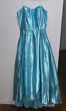 NWT Betsy  Adam Aqua Satin Ball Gown Prom Formal Size 12 GORGEOUS 