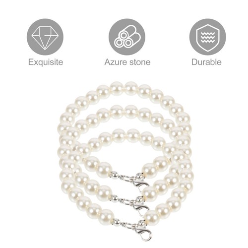 3 Pcs Pearl Chain Mobile Phone Case Lanyard Beaded Lanyards for Women - Afbeelding 6 van 12