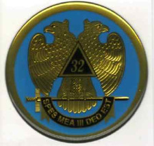 32ND DEGREE SCOTTISH RITE Auto Emblem Made in USA decal Round Vinyl Mason