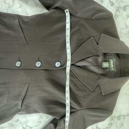 Eddie Bauer Women's Petite Sz 4 Brown Jacket Blazer, 3-Button, Lined, Collared - Picture 8 of 19