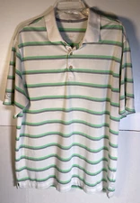 Nike Men's Short Sleeve Golf Polo Stripe Size XL Unreadable Label