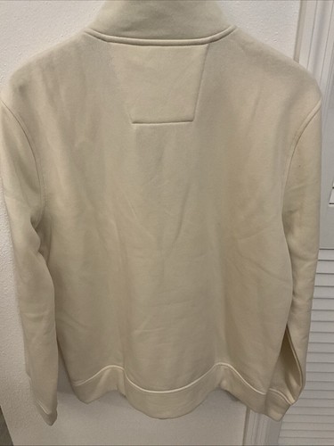 NEU! Nautica Pullover Sweatshirt M Fleece gefüttert creme Herren super weich Quarter Zip - Bild 2 von 3