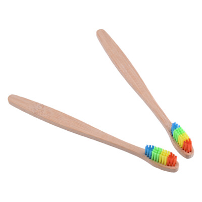 2 stk Bunt Bambus Kopf Zahnbrste Umwelt Holz Regenbogen Bambus Zahnbrste  g | eBay.de
