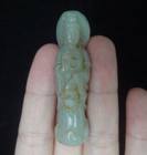 New ListingRare Old Chinese Hand Carving GuanYin Buddha Natural Jade Statue Pendant