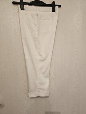 Erstklassiges Design von Prada Milano, gebr., 34, Hose, Popeline, weiss, zart.
