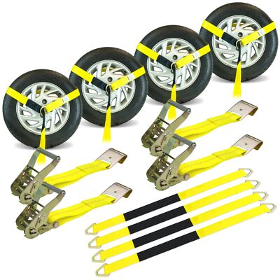 VULCAN Economy Car Tie Down Kit (Flat Hook)