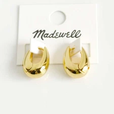 New MadeWell Puffy Huggie Hoop Earrings Chic Women Party Vacation Jewelry