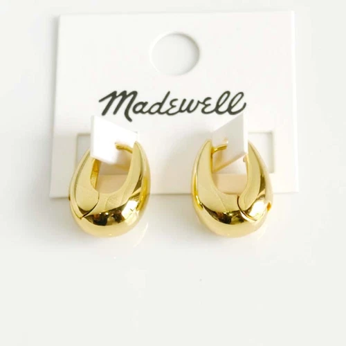 New MadeWell Puffy Huggie Hoop Earrings Chic Women Party Vacation Jewelry