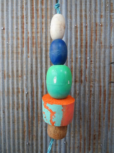 5 alte Fischnetz Schwimmer 23 cm lang Angelbojen Bouys Tiki Hut Bar - (SF159)