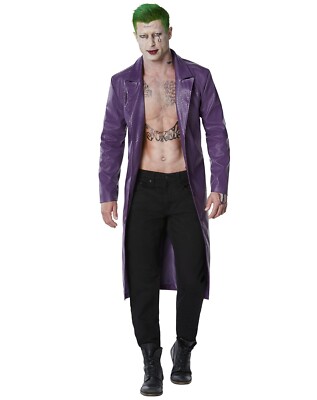 NEW Suicide Squad Joker Jacket With Temporary Tattoos MEDIUM M Costume Cosplay
