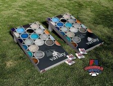 Varsity Paint Cornhole Board Vinyl Wrap Skins Laminated Sticker Set Decal