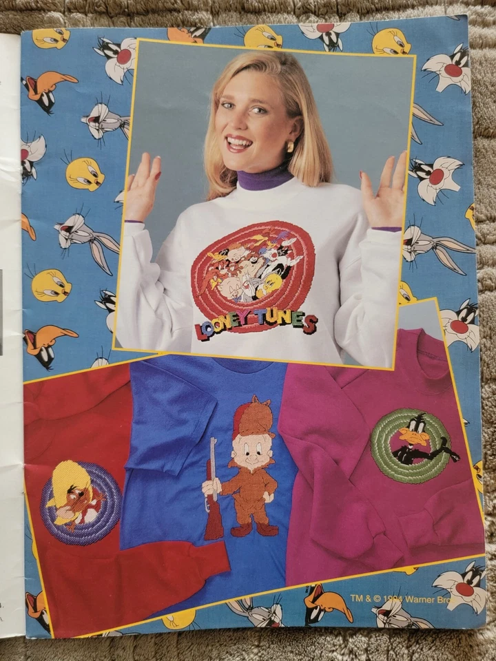 Looney Tunes in Waste Canvas Leaflet 2564 Bugs Taz Tweety Marvin Road Runner + - Image 3 of 4