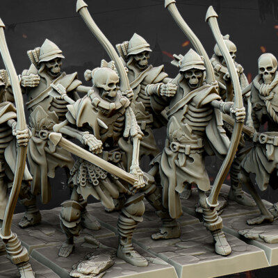 Medieval Skeleton Archers Miniatures x3 | D&D DnD | 