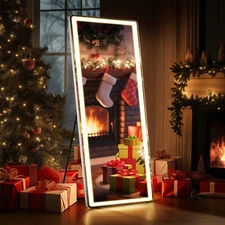 71"x26" Full Body LED Lighted Mirror,3 Color Lighting,Standing, Leaning,Hanging
