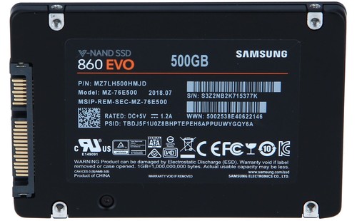 Samsung - MZ7LH500HMJD - 860 EVO MZ-76E500 500GB 2.5 Zoll SATA SSD - Afbeelding 3 van 3